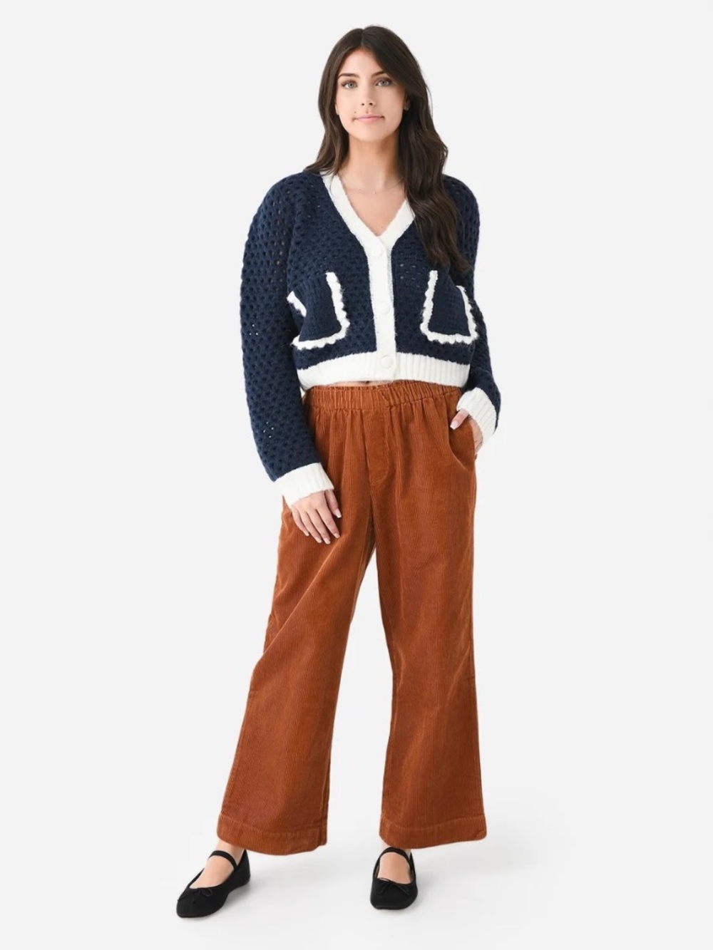 English Factory Shopbop Open Weave Contrast Detail Cardigan XS MSRP $130